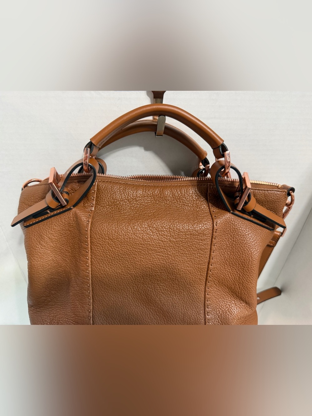 Ted Baker Classic Women's Top-Handle Leather Tote in Cognac